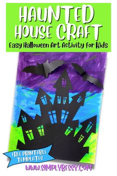 an easy halloween craft for kids to make with tissue paper and construction paper that looks like a house