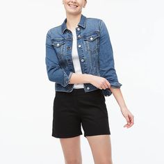 J.Crew Factory: 5 Classic Chino Short For Women Womens Chino Shorts Outfit, Fitted Shorts With Pockets And 5-inch Inseam, Spring Bermuda Shorts With 5-inch Inseam And Relaxed Fit, Fitted Cotton Bermuda Shorts With 5-inch Inseam, Classic Cotton Jean Shorts With Relaxed Fit, Spring Workwear Bermuda Shorts With 5-inch Inseam, Spring Cotton Shorts With 5-inch Inseam, Classic Bermuda Shorts With 5-inch Inseam For Spring, Classic Mid-rise Shorts With Built-in Shorts