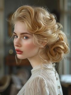 Blonde Wedding Hairstyles, Blonde Bridesmaid, Rococo Hair, Bridgerton Hair, 18th Century Hairstyles, Messy Fishtail Braids, Gorgeous Wedding Hairstyles, Blonde Wedding Hair, Blonde Updo