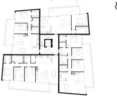 the floor plan for an apartment building with multiple floors and two levels, including one bedroom