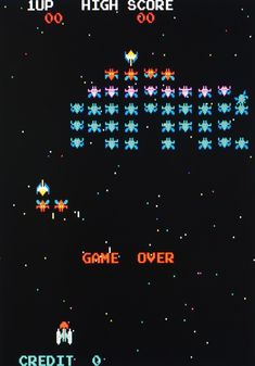 an old - school video game is shown with the words, high score on it