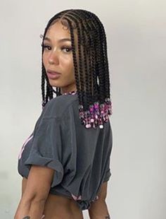 Braiding The Front Of Your Hair, Braided Hairstyles For Black Women French Braids, Braids For Black Women For School, Nature Braids Black Hair, Cute Braids For School Black, Black Braided Hairstyles With Beads, Braided Hairstyles For Black Women No Weave, Hair Ideas Box Braids, Scalp Braids With Natural Hair