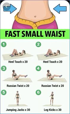 a poster showing how to do the fast small waist