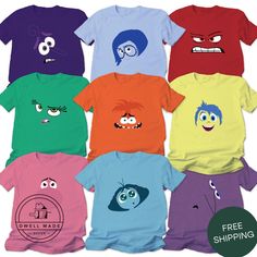 the angry birds t - shirts are all different colors and sizes, including one with an angry