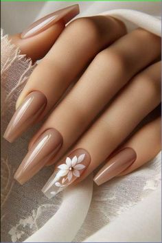 Fall Wedding Nails For Guest, Fall Simple Nails, Chic Nail Art, Nude Nail Designs, Neutral Nails, Classy Nails, Acrylic Nail Designs, Nail Manicure