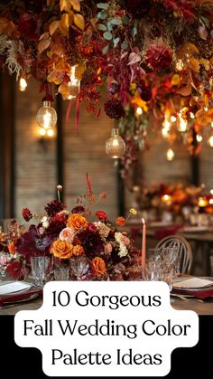 Elegant fall wedding decor featuring burnt orange, deep reds, and rich golds, perfect for creating a cozy autumn atmosphere. Fall Wedding Color Palate, Wedding Color Palette With Gold, Fall Rustic Wedding Colors, Deep Wedding Colors, Fall Mountain Wedding Colors, Pumpkin Wedding Colors, Wedding Colors February, Fall Wedding Mums