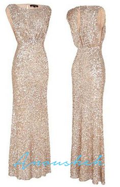 two dresses with sequins on them, one in gold and the other in silver