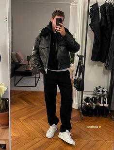 Leather Jacket Outfit Men, Outfits Men Streetwear, Smart Casual Menswear, Chique Outfit, Herren Style, Fall Outfits Men