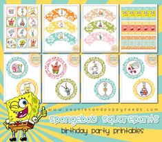 spongebob squarepants birthday party printables