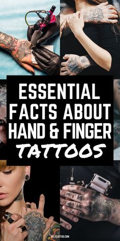 the cover of an article with tattoos on it and text that reads essential fact about hand & finger tattoos