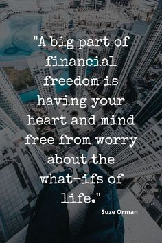 a person standing on top of a building with their feet up in the air and texting, a big part of financial freedom is having your heart and mind free from