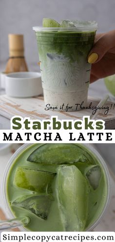 starbucks starbucks matcha latte with green tea and ice cream in the bottom photo