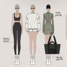 Activewear Design Sketch, Sporty Fashion Illustration, Fashion Illustration Sportswear, Active Wear Sketches, Active Wear Aesthetic, Sportswear Fashion Illustration, Active Wear Fashion Illustration, Sportwear Outfit Woman, Sports Wear Fashion Illustration