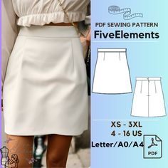 High Waist Skirt for Women PDF Sewing Pattern Girl Casual Skirt Pattern Mini Skirt Shop Bundle: https://www.etsy.com/listing/1780689029/whole-shop-bundle-sewing-pattern-blouses Sizes: US Size 4  - 16             EU Size XS - 3XL Sewing Pattern instructions language: English Print size: - A0 pattern files                    - A4 pattern files                    - US LETTER pattern files (For different print sizes please contact me and I will be more than happy to help. Just send me a message). Pa Mini Skirt Sewing Pattern, Mini Skirt Pattern, Pattern Blouses, Pattern Mini Skirt, Simple Dress Pattern, Flare Maxi Skirt, Sewing Patterns Girls, Pants Sewing Pattern, High Waist Skirt