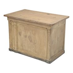 an old wooden box is shown on a white background