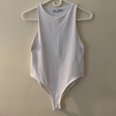 Bodysuit No Stains, No Tears, No Damage. No Tag, But Never Used Bodysuit Top, White Bodysuit, Zara White, No Tears, Zara Tops, Color White, Zara, Womens Tops, Women Shopping