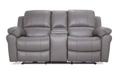 the reclining loveseat is shown with two seats and one arm rests down