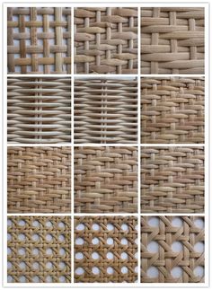 several different types of woven material with holes in the middle and bottom, all made out of