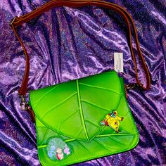 Rare!!! Sold Out !!! Brand New Bugs Life Crossbody Purse By Loungefly. Beautiful Print On The Inside. Overall Beautiful Bag. Great For Any Disney Fan. Daily Use Crossbody Bag With Case Included, Everyday Crossbody Bag With Case, Green Bag With Detachable Strap As Gift, A Bugs Life, Loungefly Purse, Bugs Life, A Bug's Life, Loungefly Bag, Disney Fan