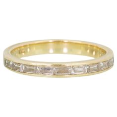 A three/fourths eternity ring channel set with the most beautiful diamond baguettes making this a very special ring. -14k solid gold -9, 3x1.75mm diamond baguettes -.6 total carat weight Baguette Diamond Band, Special Ring, Channel Set, Diamond Band, Baguette Diamond, Diamond Bands, Eternity Ring, Band Rings, Solid Gold