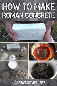 Roman Concrete, Off Grid Survival, Concrete Diy Projects, Volcanic Ash, Emergency Preparation, Survival Life Hacks, Urban Survival, Survival Techniques, Concrete Crafts