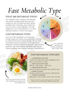 Fast Metabolic Type Handout — Functional Health Research + Resources — Made Whole Nutrition Metabolic Type, Different Types Of Food, Functional Health, Nutritional Therapy, Health Research, Health Knowledge, Holistic Nutrition, Food Facts, Health Facts