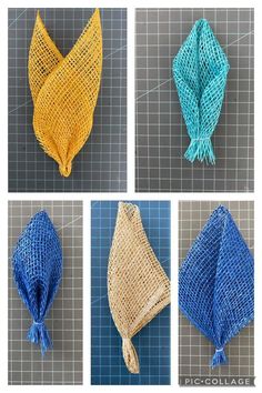 four pictures of different types of cloths