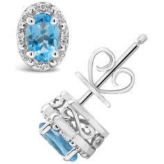 in stock Elegant Blue Earrings From Macy's, Blue Oval Earrings With Diamond Accents, Macy's Blue Jewelry With Diamond Accents, Macy's Blue Diamond Accented Jewelry, Macy's Jewelry With Halo Design For Gifts, Macy's Blue Diamond Accent Jewelry, Gift Blue Topaz Earrings With Diamond Accents, Macy's Blue Fine Jewelry, Macy's Gemstone Earrings For Gift