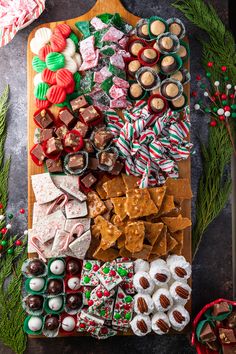 a platter filled with assorted candy and candies