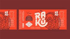 an orange ticket with the word racq on it