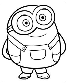 a drawing of a minion from despicable mes coloring pages for kids