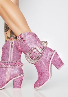 Club Exx Sheriff Shine Cowboy Boots | Dolls Kill Pink Cowgirl Boots, Rider Boots, Catty Noir, Leopard Boots, Patent Boots, Glitter Boots, Pink Cowgirl, Slouchy Boots, Stiletto Boots