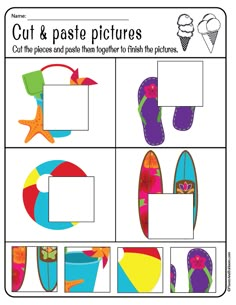 cut and paste pictures with different shapes