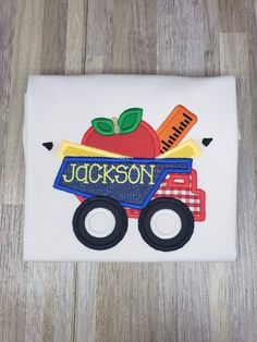 Back to School Personalized Shirt, Embroidered Truck Shirt, Custom BacK to School shirt. Truck Shirt, Truck Shirts, Boys Graphic Tee, School Shirts, Embroidered Shirt, Personalized Shirts, Boy's Clothing, Back To School, Graphic Tees