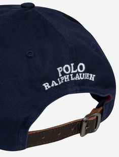 Crafted with cotton twill and finished with a leather back strap, this ball cap features the iconic Polo Bear on the front. Seamed brim. Six-panel construction. Embroidered ventilating eyelets. Sweatband in the interior. Polo Bear and "Polo" embroidered on the front. "Polo Ralph Lauren" embroidery and a buckled leather strap on the back. Shell: 100% cotton. Strap: 100% leather. Hand wash or dry clean. Imported. By choosing our cotton products, you're supporting our investment in the Better Cotton™ mission to help cotton communities survive and thrive while protecting and restoring the environment.