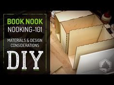 the book nook is being made with materials and design instructions to make it look like they