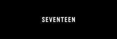 the word seventeen in white on a black background