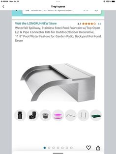 a website page with an image of a sink and other items on the bottom right hand corner