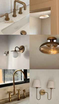 four different types of lights are shown in this collage, including one light and the other