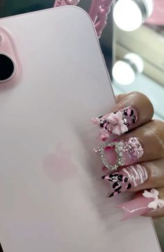 Exotic Duck Nails, Kimora Latte, Exotic Birthday Nails, Latte Nails, Gem Nail Designs, Weak Nails