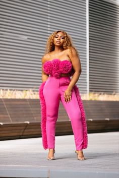 2 piece set Pants have stretch Top comes with invisible straps and has a zipper back Fitted Two-piece Pantsuit For Party, Fitted High Waist Two-piece Pants Set, 2 Piece Set Pants, Stretch Top, Spring Is Here, Pant Set, 2 Piece Set, 2 Piece, Pants Set