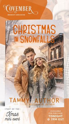 the cover for christmas at snowballs, featuring a man and woman in winter clothes