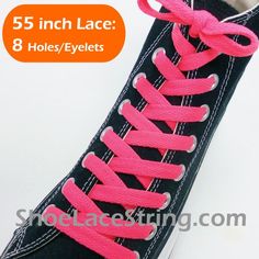 1 unit include *1 pairs* of *55 INCH* Neon Pink Flat Shoe Laces Main Color: Neon Pink Sub Color: n/a Basic flat slim shoe laces Compatible with athletic and casual shoes, sneakers Style: Plain Length: 54 inch: Good for 8 pair eyelets/holes Width Type : Regular Green Flats Shoes, Bright Sneakers, Black Nike Sneakers, Green Flats, Pink Converse, Tie Women, Mens Dress Socks, Black Combat Boots, Orange Shoes