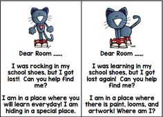 two signs with cats on them that say dear room and i was rocking in my school shoes