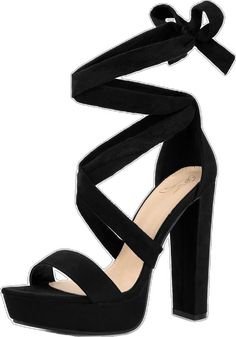 Trendy High Heel Platform Lace-up Sandals, Chic Chunky Platform Lace-up Heels, Lace-up Chunky Platform Heels In Synthetic, Party Platform Lace-up Sandals, High Heel Lace-up Sandals With Stacked Heel For Party, Party Chunky Platform Lace-up Heels, Lace Up Chunky Heels, Heels Sandals Black, Tie Decor