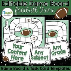 editable game board for football theme