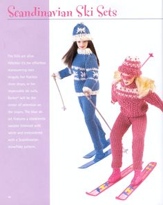 an advertisement for the barbie ski set is shown