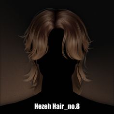 the back of a man's head with long blonde hair and text that reads hezeh hair no 8