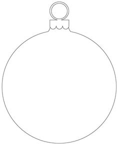 a black and white drawing of a christmas ornament with a ring on top