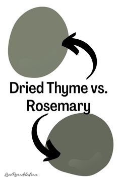 two circles with the words dried thye vs rosemary